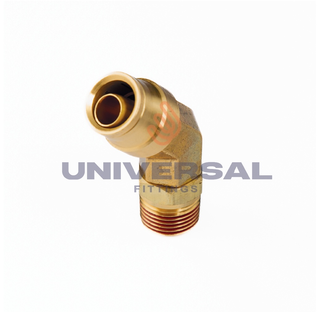 UQ74-DOTS-06-04 Codo 45º Rápido Giratorio PUSH IN DOT Terminal Macho 3/8" OD x 1/4" NPT