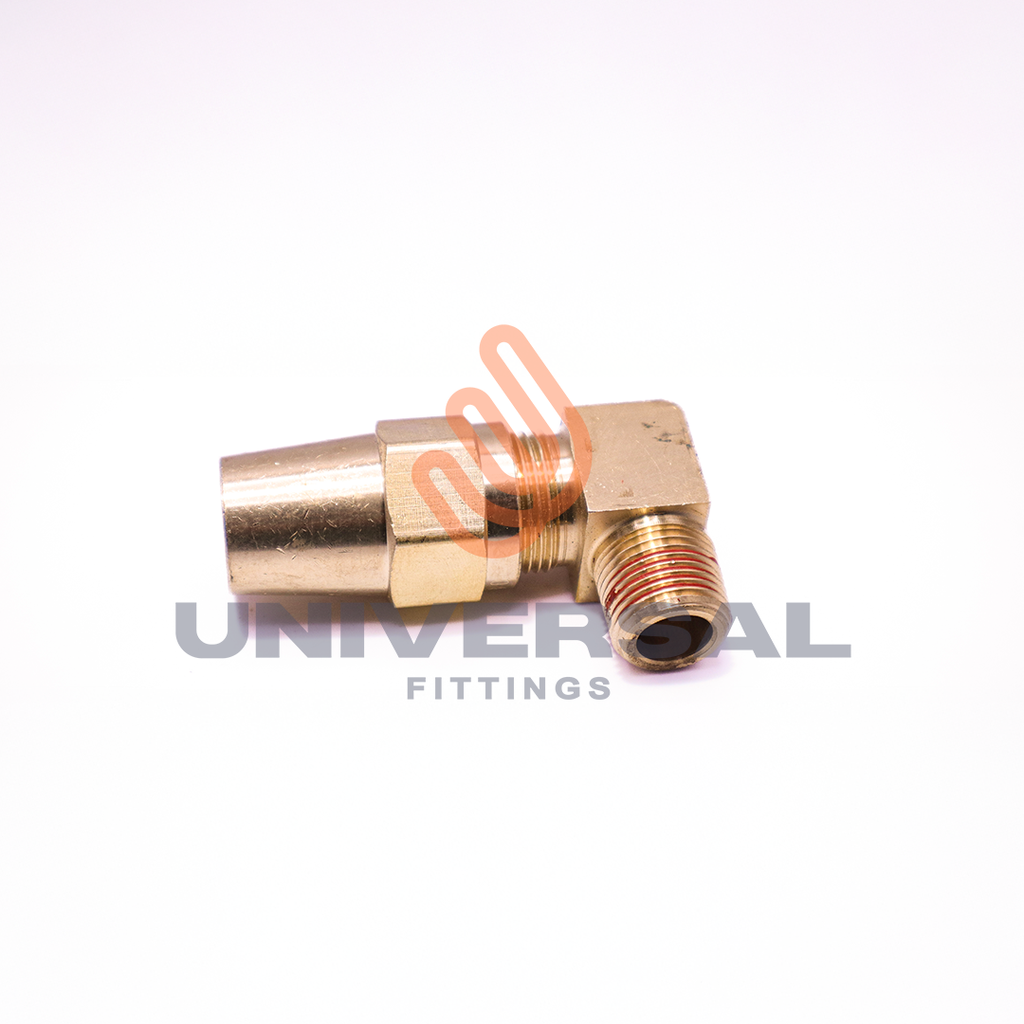U-469F-04-02 Codo 90° Terminal Macho Tubo de Cobre 1/4" a 1/8" NPT