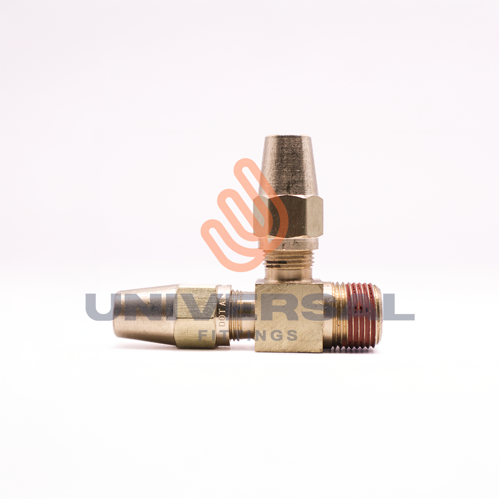 U-471F-04-02 Tee Macho Lateral Tubo de Cobre 1/4" a 1/8" NPT