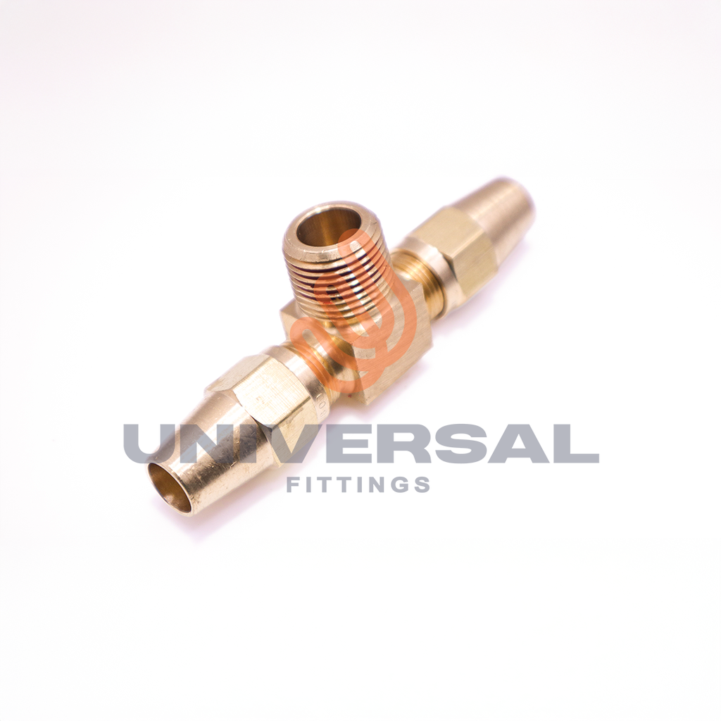 U-472F-04-04 Tee Macho al Centro Tubo de Cobre 1/4" a 1/4" NPT