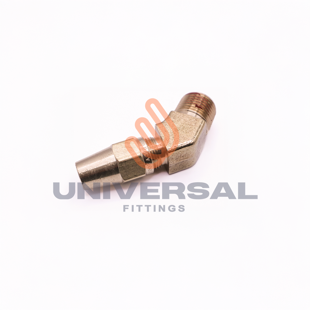 U-474F-04-02 Codo 45° Terminal Macho Tubo de Cobre 1/4" a 1/8" NPT