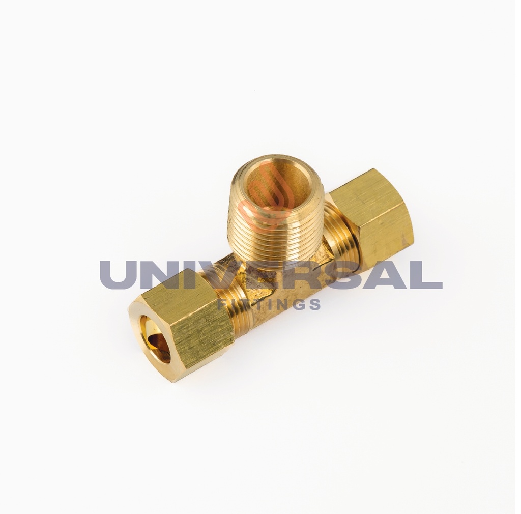 U-72F-08-06 Tee Macho al Centro de Compresión 1/2" OD x 3/8" NPT