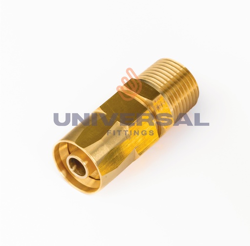 UAB-06-08-MP Conexión Reutilizable Frenos de Aire Macho  3/8" x 1/2" NPT