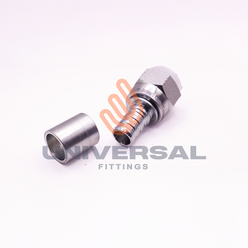 8PSW-8FJSX Conexión Prensable Hembra 1/2" JIC 37º Para Manguera D.I. 13/32" SAE 100R14